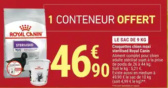 Gamm vert Royal canin croquettes chien maxi sterilised offre