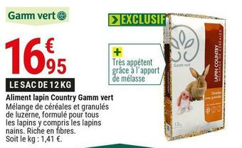 Gamm vert aliment lapin country