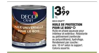 ALDI Deco Craft Huile De Protection Pour Le Bois offre