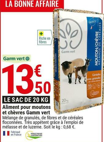 Aliment pour moutons et chèvres gamm vert