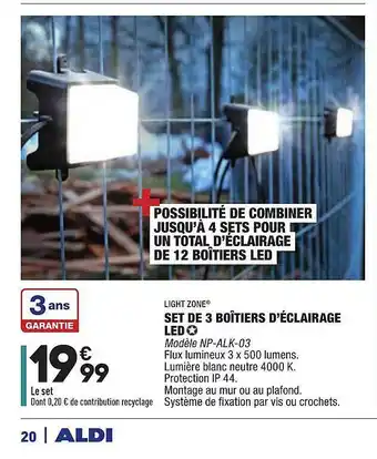 Light Zone Set De 3 Boîtiers D'éclairage Led