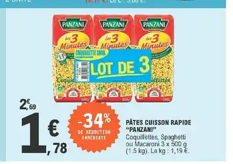 E.Leclerc Pates Cuisson Rapide "Panzani" offre