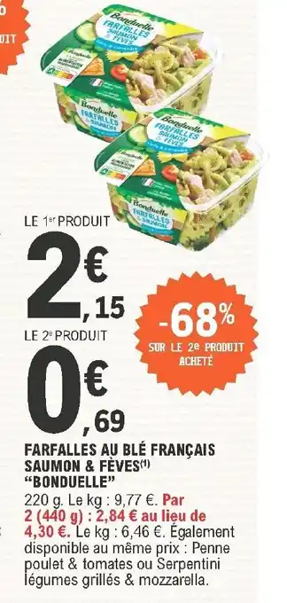 E.Leclerc Farfalles Au Blé Francais Saumon & Féves "Bonduelle" offre