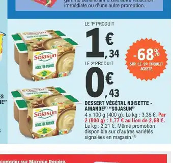 Dessert Végétal Noisette - Amande "Sojasun"