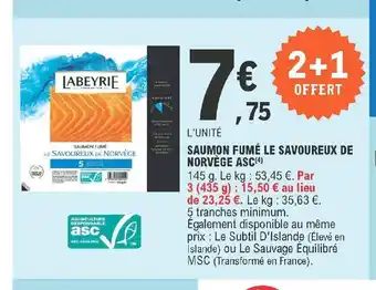 E.Leclerc Suamon Fumé Le Savoureux De Norvége ASC offre