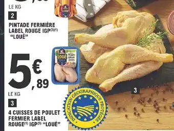 E.Leclerc 4 Cuisses De Poulet Fermier Label Rouge IGP "Loué" offre