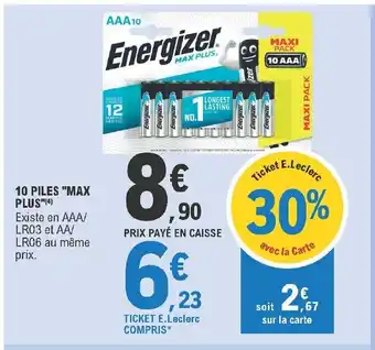 E.Leclerc 10 Piles "Max Plus" offre