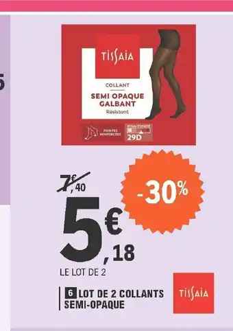 E.Leclerc Lor De 2 Collants Semi-Opaque offre