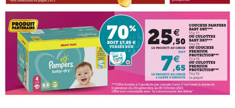 Hyper U Couches Pampers Baby Dry*** offre