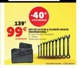 Set De 10 Cles a Cliquet Bosch Professional *