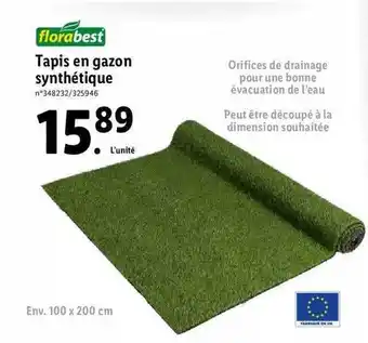 Lidl Tapis En Gazon Syntétique Florabest offre