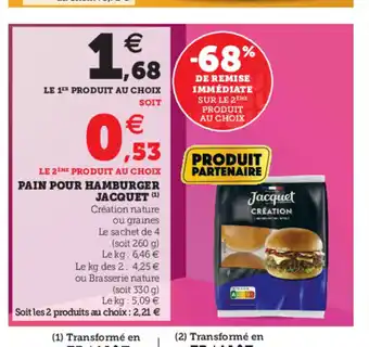 Hyper U Pain Pour Hamburger Jacquet offre