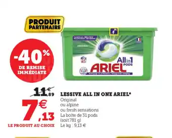 Hyper U Lessive All In One Ariel* offre