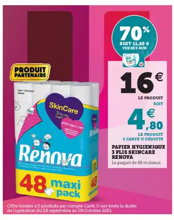 Papier Hygienique 3 Plis Skincare Renova