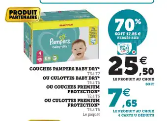 Hyper U Couches Pamper Baby Dry* offre