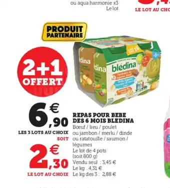 Hyper U Repas Pour Bebe Des 6 Mois Bledina offre