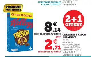 Hyper U Cereales Tresor Kellogg's offre