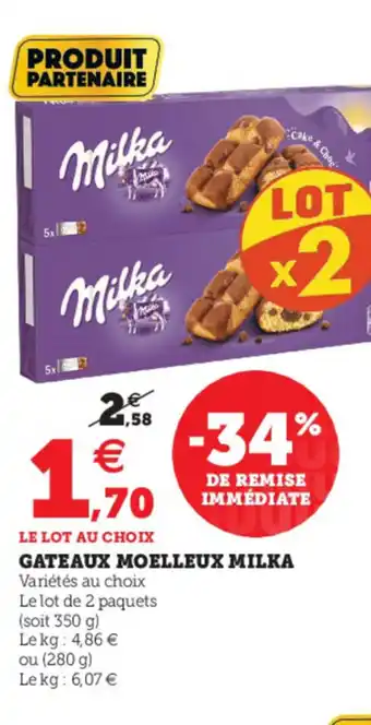 Hyper U Gateaux Moelleux Milka offre