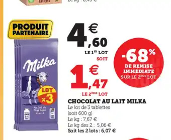 Hyper U Chocolat Au Lait Milka offre