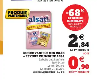 Hyper U Sucre Vanille Des Isles + Levure Chimique Alsa offre