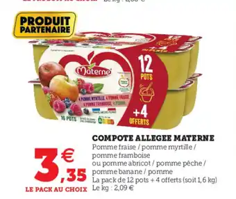 Hyper U Compote Allegee Materne offre