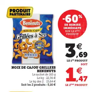 Hyper U Noix De Cajou Grillees Benenuts offre