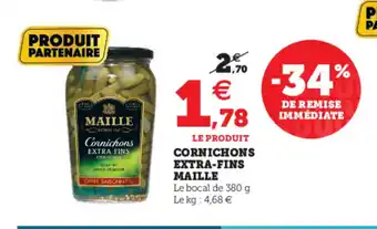 Hyper U Cornichons Extra-fins Maille offre