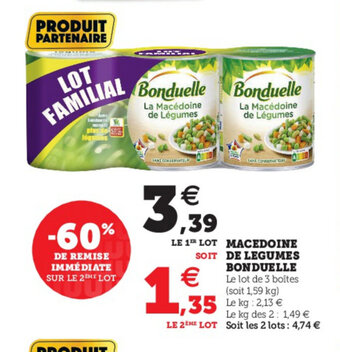 Hyper U Macedoine De Legumes Bonduelle offre