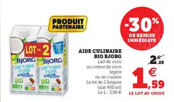 Hyper U Aide Culinaire Bio Bjorg offre