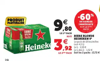 Hyper U Biere Blonde Heineken 8* offre