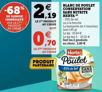 U Express Herta blanc de poulet conservation sans nitrite offre
