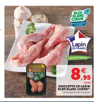 Hyper U Gigolette De Lapin Bleu Blanc Coeur offre