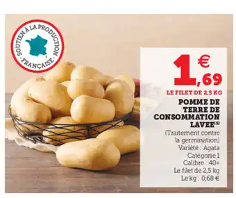 Hyper U Pomme De Terre De Consommation Lavee offre