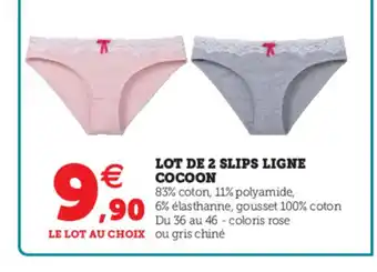 Hyper U Lot De 2 Slips Ligne Cocoon offre