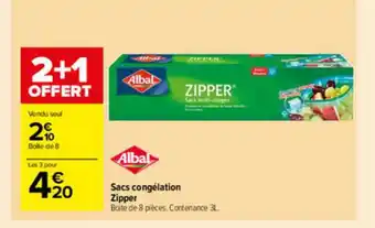 Carrefour Market Sacs Congélation Zipper Albal offre