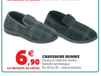 Hyper U Chaussons Homme offre