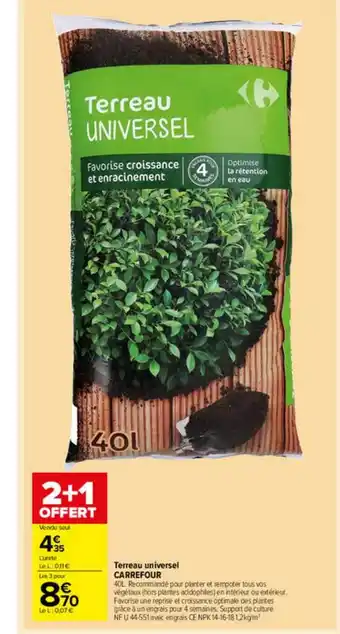 Carrefour Market Terreau Universel Carrefour offre