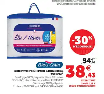 Hyper U Couette Ete/Hiver 240X220 CM 350g/m offre