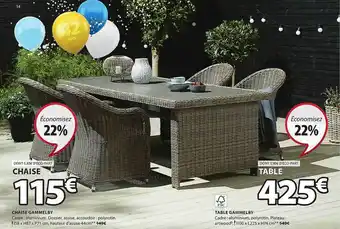 JYSK Chaise Gammelby, Table Gammelby offre
