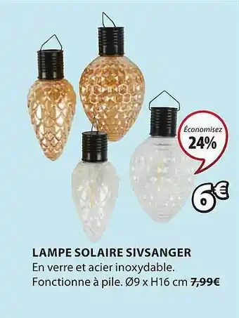 JYSK Lampe Solaire Sivsanger offre