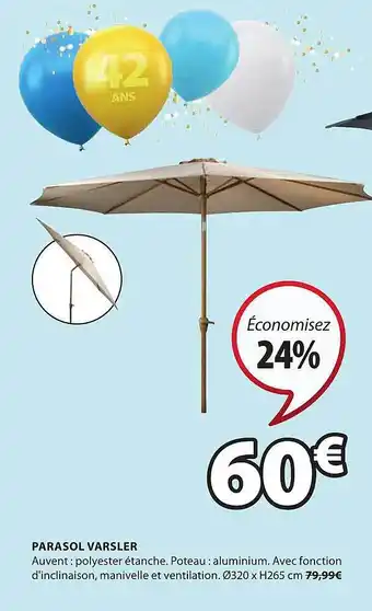 JYSK Parasol Varsler offre
