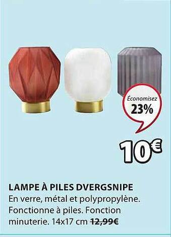 JYSK Lampe à Piles Dvergsnipe offre