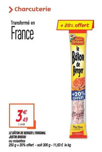 Netto Le Bâton De Berger L'original Justin Bridou offre