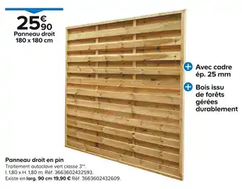 Castorama Panneau droit en pin offre