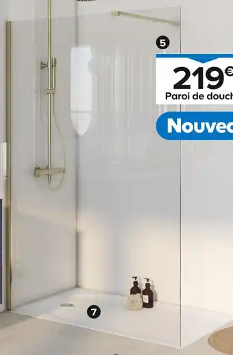Castorama Paroi de douche à l’italienne l. 120 cm Ledava offre