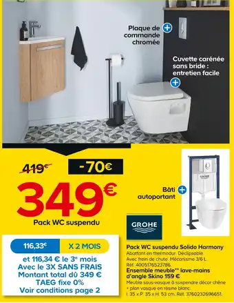 Castorama GROHE Pack WC suspendu Solido Harmony offre