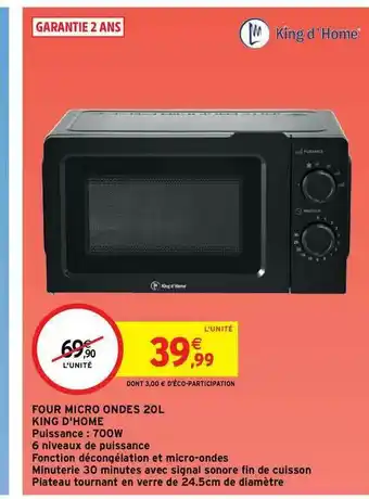 Intermarché Contact Four Micro Ondes 20l King D'home offre
