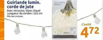 Action Guirlande Lumen Corde De Jute offre