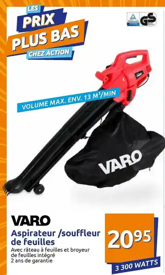 Action Aspirateur - Souffleur De Feuilles Varo offre