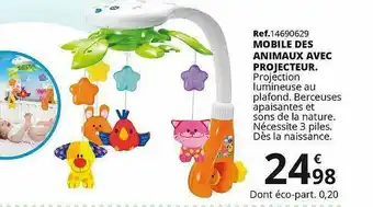 Maxi Toys Mobile Des Animaux Avec Projecteur offre